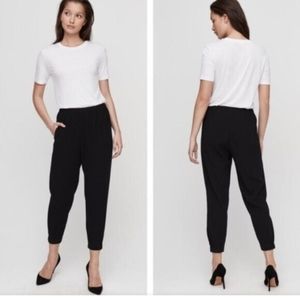 Aritzia BABATON Dexter Tuxedo Jogger Trouser Pants Black Sz S